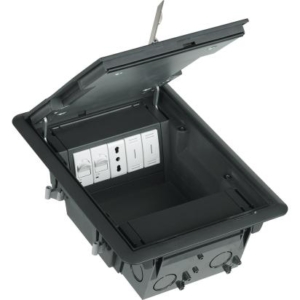 150702 BTicino retractable turret 810 modules lid with non-slip stainless steel finish and ergonomic handle