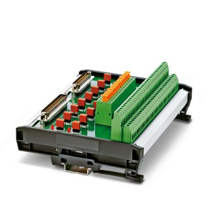 2905197 Phoenix Contact - UM-D37M/DS/FU/LED/AID16/C300/R VARIOFACE module intended for use with Honeywell Experion C300 16-channel analog input cards. Channels 1 to 16 feature differential inputs.