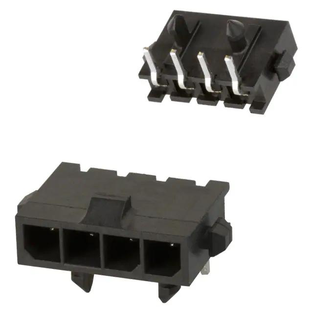 2-1445055-4 TE Connectivity Rectangular Power Connectors, Header, Plug, Wire-to-Board, 4 Position, 3 mm [.118 in] Centerline, Printed Circuit Board, UL 94V-0, Micro MATE-N-LOK Alias: MICRO MNL HDR ASSY S/ROW LF