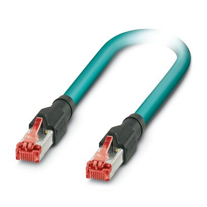 1403930 Phoenix Contact - NBC-R4AC/3,0-94Z/R4AC Assembled Ethernet cable, shielded, 4-pair, 26 AWG stranded (7-wire), RAL 5021 (water blue), RJ45 plug/IP20 to RJ45 plug/IP20, line, length: 3 m