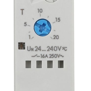 80.41.0.240.0000 Finder Timer Relay Finder, interval 0.1 20 s, 0.1 20 min, 0.1 24h, 1 pole, SPDT, DIN rail
