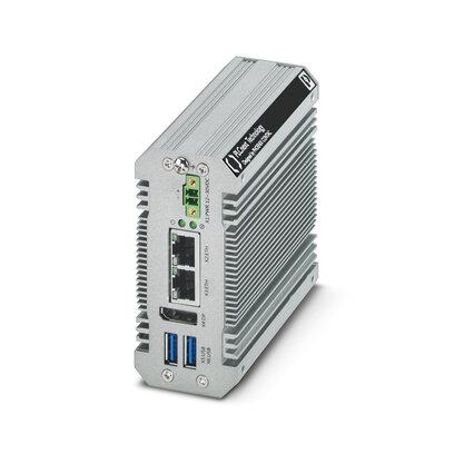 1185416 Phoenix Contact - EPC 1502 PLCnext Industrial Edge Computer with Intel Celeron N3350 processor. This small form factor programmable edge device supports IEC 61131-3, MATLAB Simulink, C/C++, and is perfect for protocol converting, data collection, and cloud computing.