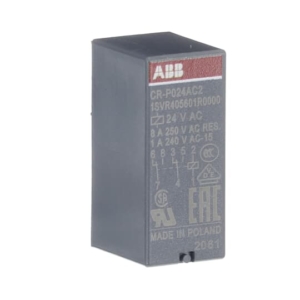1SVR405601R0000 ABB - CR-P024AC2 CR-P024AC2 Pluggable interface relay 2c/o, A1-A2=24VAC, 250V/8A