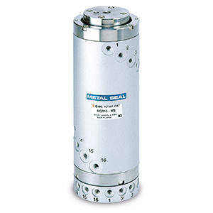 MQR1-M5 SMC MQR series pneumatic rotary joints can supply air to rotating and sliding foods. The rotary joint uses metal seals to prevent sticking and a long service life means it can be used for up to 1 billion rotations.