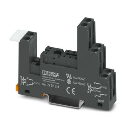 2907518 Phoenix Contact - ECOR-1-BSC3/2X21 ECOR-1... relay base, for miniature power relay or miniature switching relay with 1 or 2 changeover contacts, screw connection, plug-in option for input/interference suppression modules, for mounting on NS 35/7,5