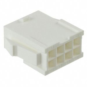 10127816-08LF Amphenol Pwr 4.2, Dual Row, Plug Housing with panel mounting ears, 8 Positions, Natural Color, GW Compatible Nylon66.