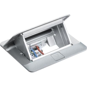 150647NA BTicino POPUP concealed turret 4 modules livinglight, matix. Flush-mounted turret for floating floors with KIT 150640NK or floor-mounted with special flush-mounted box with KIT 150640NL. Aluminum finish