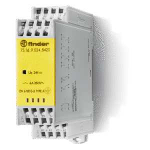 7S.16.9.024.5420 Finder Blockless relay with guided contacts Finder, 4NA/2NC, 24V dc coil, DIN rail