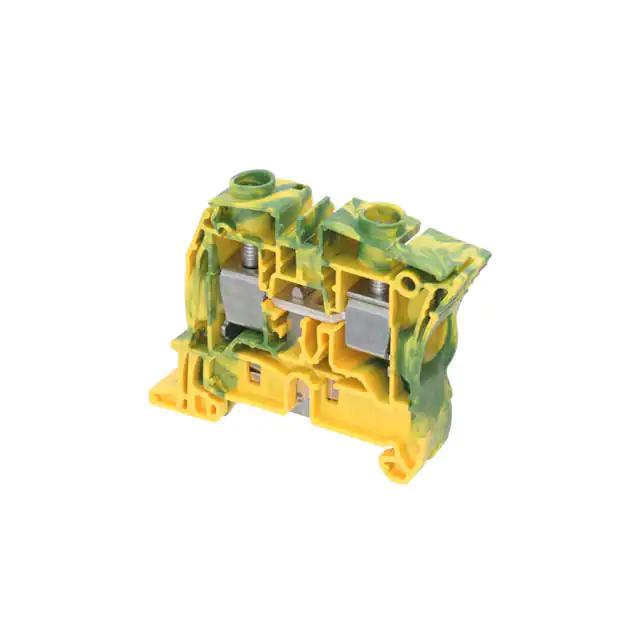 1SNK512150R0000 TE Connectivity Modular Terminal Blocks, Ground, Screw Clamp Terminal Block, Green & Yellow, Product Spacing .472 in [12 mm], 2 Position, DIN Rail, ENTRELEC SNK; Alias: ZS25-PE