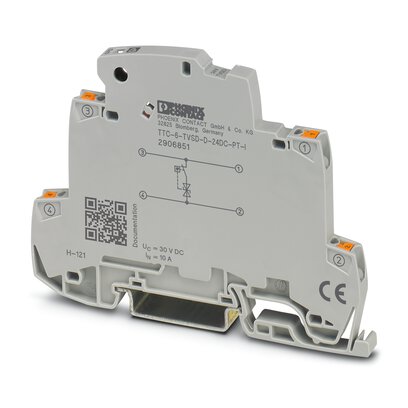 2906851 Phoenix Contact - TTC-6-TVSD-D-24DC-PT-I Fine surge protection with integrated status indicator for a 2-wire floating signal circuit.