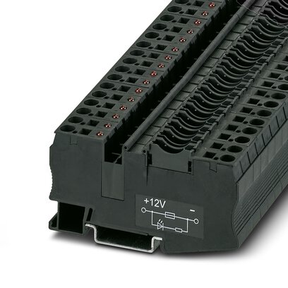 3036495 Phoenix Contact - ST 4-FSI/C-LED 12 Fuse terminal block with LED for mounting on NS 35, for miniature circuit breakers, terminal width: 8.2 mm, color: Black