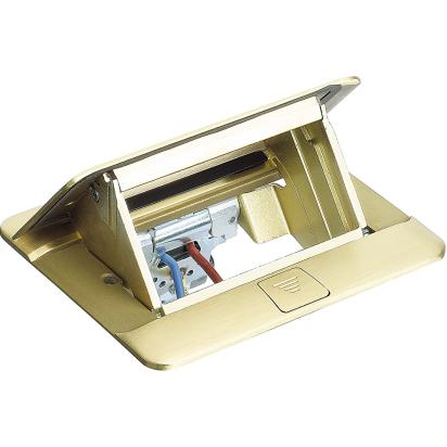 150647NG BTicino POPUP concealed turret 4 modules livinglight, matix. Flush-mounted turret for floating floors with KIT 150640NK or floor-mounted with special flush-mounted box with KIT 150640NL. Brass finish