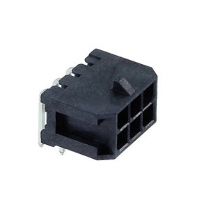 10127720-061LF Amphenol Pwr 3.0, Dual Row, Right Angle Through Hole Header, 6 Positions, 100μin Tin plating, Non GW Compatible LCP, With Pegs, Tray Packing.