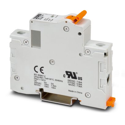 1019985 Phoenix Contact - TMC 71C 20A Thermomagnetic device circuit breaker, number of positions: 1, connection method: Screw, cross section: 1 mm2- 35 mm2, AWG: 18 - 2, mounting type: DIN rail: 35 mm