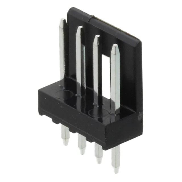 2-171825-4 TE Connectivity PCB Mount Header, Vertical, Wire-to-Board, 4 Position, 5 mm [.197 in] Centerline, Partially Shrouded, Tin, Through Hole - Solder, Signal, Black Alias: V-TYPE E.I.S.CONN. 4P ASSY