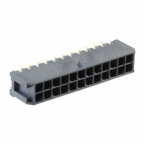 10127721-242LF Amphenol Pwr 3.0, Dual Row, Vertical Through Hole Header, 24 Position, 3.2mm Kink Tail (Gold Flash) plating, Non GW Compatible LCP, Black Color,Tray Packing.