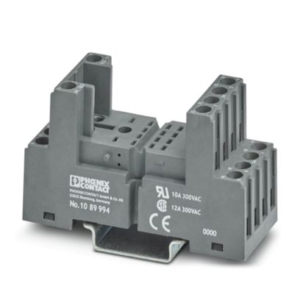 1089994 Phoenix Contact - ECOR-2-BSC2/4X21 ECOR-2 relay base, for industrial relay with 2 or 4 changeover contacts, screw connection, plug-in option for input/interference suppression modules, for mounting on NS 35/7,5