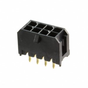 10127721-082LF Amphenol Pwr 3.0, Dual Row, Vertical Through Hole Header, 8 Position, 3.2mm Kink Tail (Gold Flash) plating, Non GW Compatible LCP, Black Color,Tray Packing.