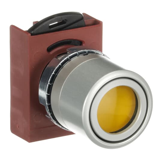 1SFA184523R9103 ABB - P9MPLGGV P9MPLGGV Pushbutton, Modular metal - Pushbutton with holder - Momentary - Flush - Yellow - Illuminated - Satin Chrome Metal