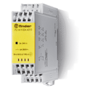 7S.34.9.110.4220 Finder Blockless relay with guided contacts Finder, DPDT, 110V dc coil, DIN rail