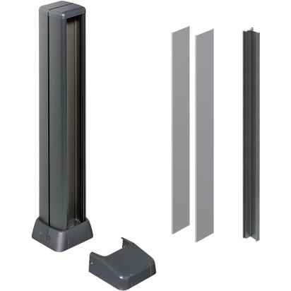129061AL BTicino pair of aluminum-colored PVC covers for closing the two longitudinal compartments of the mini column art. 129051