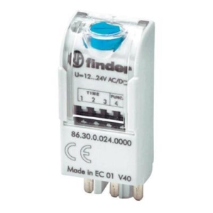 86.30.0.024.0000 Finder 86 Series - Standard Timed Module, 12...24 V, See Series 40, 44, 46, 55, 56, 60 and 62, AC (50/60 Hz)/DC, Bifunction (AI, DI)